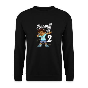 Boom Im 2 Year Old Black Boy Dabbing - Unisex Sweatshirt - black - Front - Alina (178cm) & Michal (187cm)