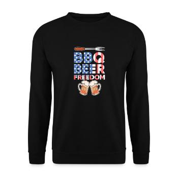 BBQ - Unisex Sweatshirt - black - Front - Alina (178cm) & Michal (187cm)