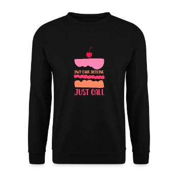 Cake Hotline Il suffit d’appeler Pasty Baking Cake Artist - Sweat-shirt Unisexe - noir - Devant - Alina (178cm) & Michal (187cm)