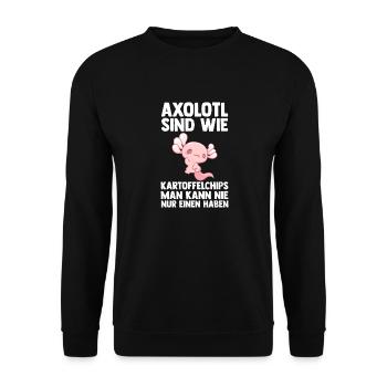 Axolotl - Sweat-shirt Unisexe - noir - Devant - Alina (178cm) & Michal (187cm)