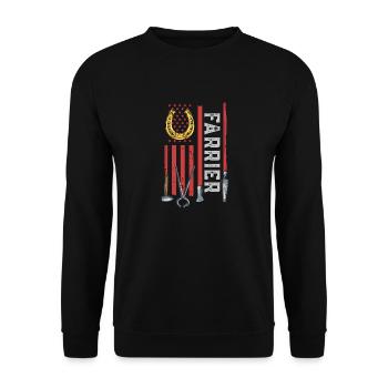 Farrier Horseshoe Horseshoeing - Unisex Sweatshirt - black - Front - Alina (178cm) & Michal (187cm)