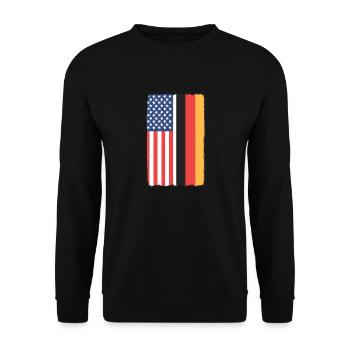 American German - Unisex Sweatshirt - black - Front - Alina (178cm) & Michal (187cm)