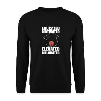 Master Studium Abschlussfeier - Unisex Pullover - Schwarz - Vorne - Alina (178cm) & Michal (187cm)