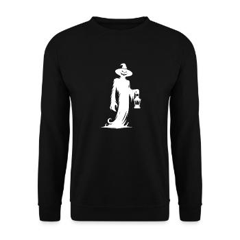 Chapeau d’Halloween magique effrayant avec lanterne - Sweat-shirt Unisexe - noir - Devant - Alina (178cm) & Michal (187cm)