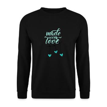 Made with Love - Sweat-shirt Unisexe - noir - Devant - Alina (178cm) & Michal (187cm)