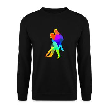 Tango Danse Danse Couple Arc-en-ciel Couleurs Polygone - Sweat-shirt Unisexe - noir - Devant - Alina (178cm) & Michal (187cm)