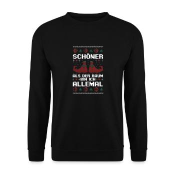 Weihnachtsmann Weihnachtsfest Ugly Christmas - Unisex Pullover - Schwarz - Vorne - Alina (178cm) & Michal (187cm)