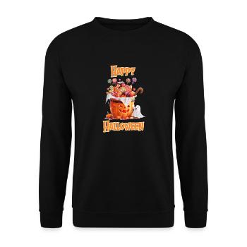 Halloween – Joyeux Halloween citrouille avec des bonbons - Sweat-shirt Unisexe - noir - Devant - Alina (178cm) & Michal (187cm)