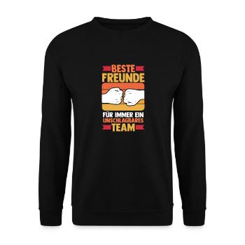 Beste Freunde - Unisex Pullover - Schwarz - Vorne - Alina (178cm) & Michal (187cm)