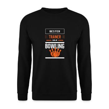Bester Bowling Trainer Bowlingtrainer Training - Unisex Pullover - Schwarz - Vorne - Alina (178cm) & Michal (187cm)