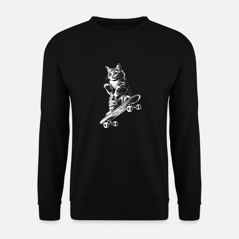 Cat Skateboard Skater - Unisex Sweatshirt - black