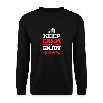 Badminton - Unisex Sweatshirt - black - Front - Alina (178cm) & Michal (187cm)
