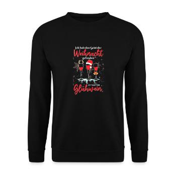 Geist Der Weihnacht Glühwein Weihnachten - Unisex Pullover - Schwarz - Vorne - Alina (178cm) & Michal (187cm)