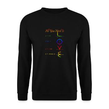 all you need is love amore Blumen Frauen Mädchenmode - Unisex Pullover - Schwarz - Vorne - Alina (178cm) & Michal (187cm)