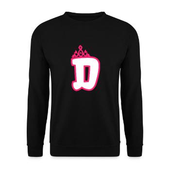 Monogrammierte Kleinkind Mädchen Krone - Unisex Pullover - Schwarz - Vorne - Alina (178cm) & Michal (187cm)