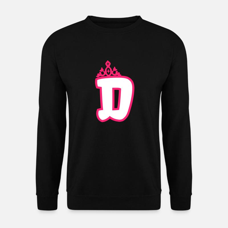 Monogrammierte Kleinkind Mädchen Krone - Unisex Pullover - Schwarz