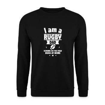 Father's Day Gift I'm a Rugby Dad Rugby - Unisex Sweatshirt - black - Front - Alina (178cm) & Michal (187cm)