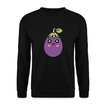 Aubergine - Unisex Pullover - Schwarz - Vorne - Alina (178cm) & Michal (187cm)