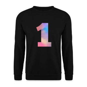 Colorful Number 1 - Unisex Sweatshirt - black - Front - Alina (178cm) & Michal (187cm)