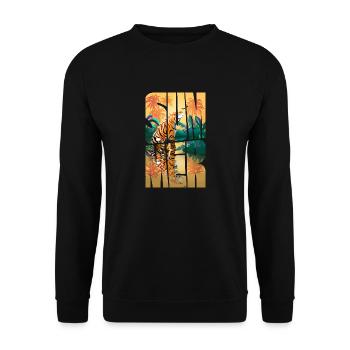 Sommer mit Palmen - Unisex Pullover - Schwarz - Vorne - Alina (178cm) & Michal (187cm)