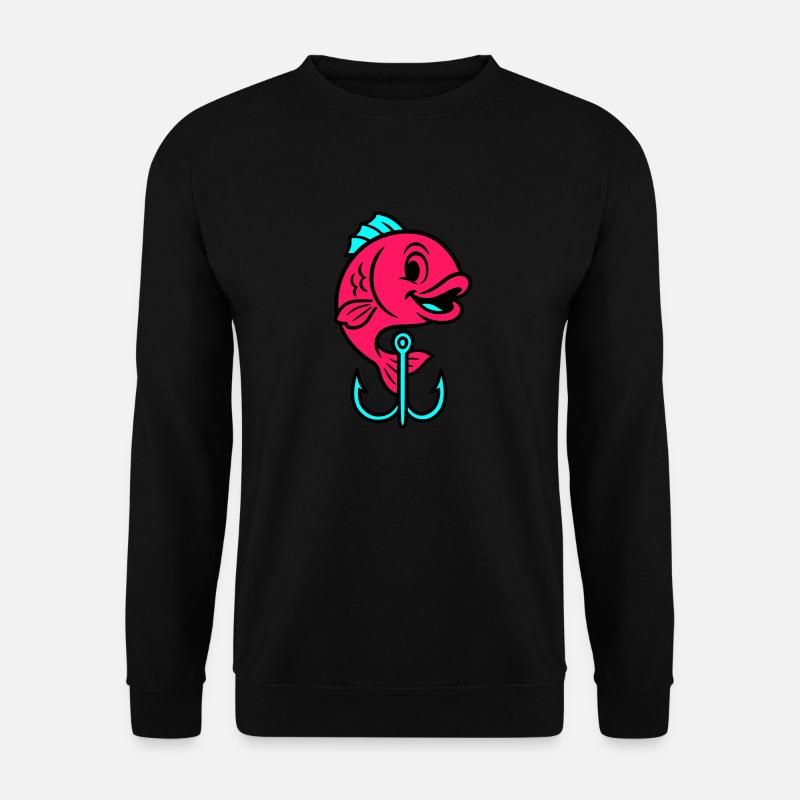 Fish Fish Hook Comic - Unisex Sweatshirt - black