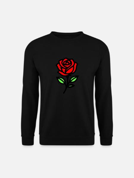 Rose Blume - Unisex Pullover - Schwarz