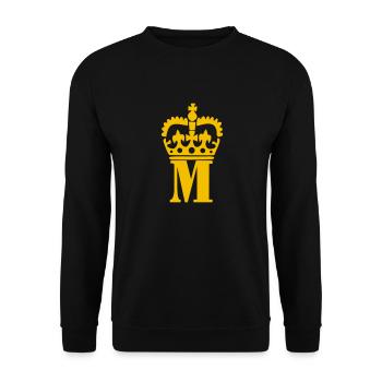 Buchstabe M - Unisex Pullover - Schwarz - Vorne - Alina (178cm) & Michal (187cm)