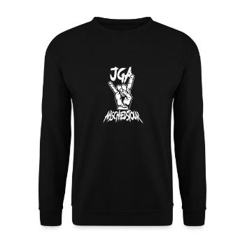 JGA Abschiedstour Bräutigam - Junggesellenabschied - Unisex Pullover - Schwarz - Vorne - Alina (178cm) & Michal (187cm)