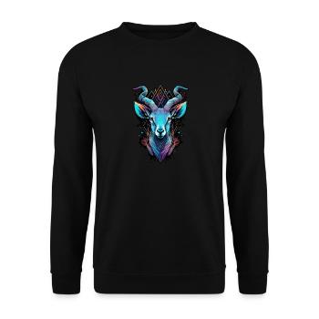 Gazelle Capricorn Goat Mountains Holiday Hipster Neon - Unisex Sweatshirt - black - Front - Alina (178cm) & Michal (187cm)