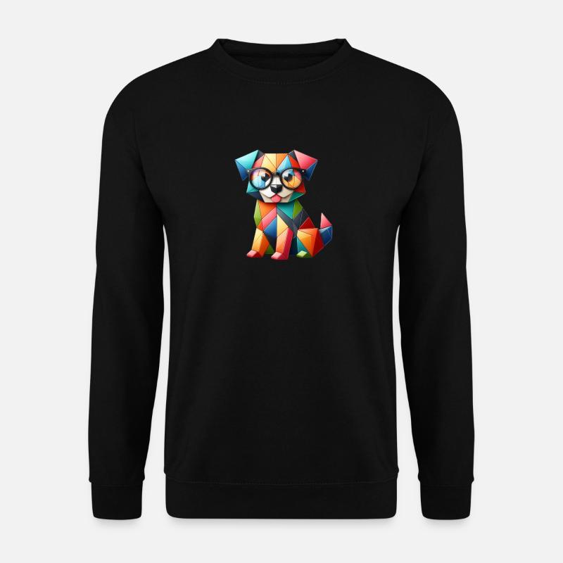 Abstrakter Babyhund mit Brille - Unisex Pullover - Schwarz