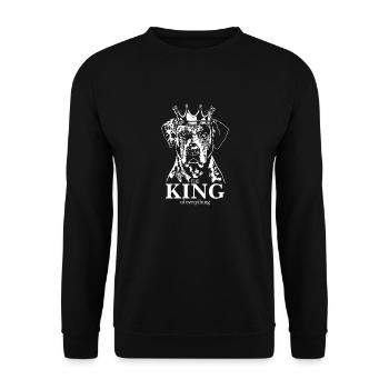CATAHOULA LEOPARD DOG King Hunde Spruch Wilsigns - Unisex Pullover - Schwarz - Vorne - Alina (178cm) & Michal (187cm)