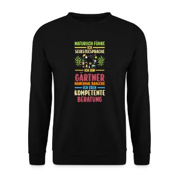 Gartenarbeit Garten Gärtnern Geschenk - Unisex Pullover - Schwarz - Vorne - Alina (178cm) & Michal (187cm)
