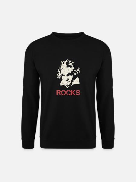 Ludwig van Beethoven Silhouette Rocks Geschenk - Unisex Pullover - Schwarz