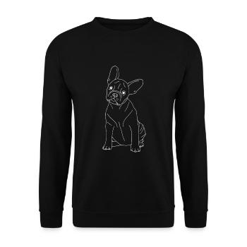 Französische Bulldogge - Unisex Pullover - Schwarz - Vorne - Alina (178cm) & Michal (187cm)
