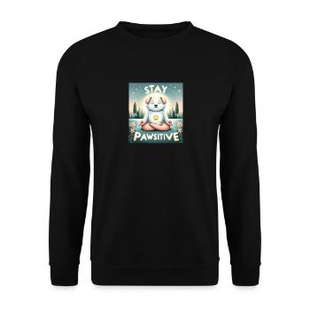 stay pawsitive dog - Unisex Pullover - Schwarz - Vorne - Alina (178cm) & Michal (187cm)