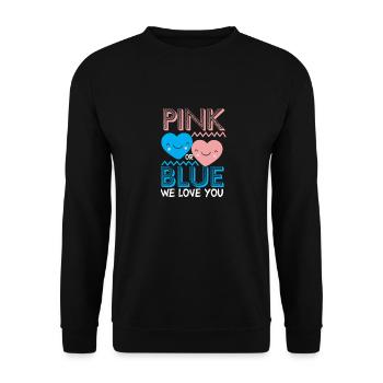 idée de cadeau naissance bébé enfant né naissance - Sweat-shirt Unisexe - noir - Devant - Alina (178cm) & Michal (187cm)