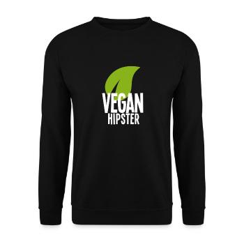 végétalien Hipster - Sweat-shirt Unisexe - noir - Devant - Alina (178cm) & Michal (187cm)