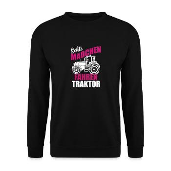 Landwirt Bauer Farmer - Unisex Pullover - Schwarz - Vorne - Alina (178cm) & Michal (187cm)