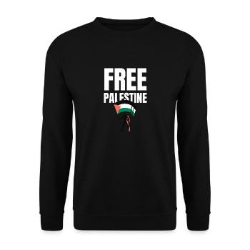 Free Palestine Freedom Freiheit Palestina - Unisex Sweatshirt - black - Front - Alina (178cm) & Michal (187cm)