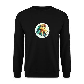 Löwenkopf - Unisex Pullover - Schwarz - Vorne - Alina (178cm) & Michal (187cm)