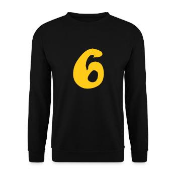 Number 6 Manuscript - Unisex Sweatshirt - black - Front - Alina (178cm) & Michal (187cm)