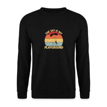 Skydiving Parachuting Skydive Skydiver - Unisex Sweatshirt - black - Front - Alina (178cm) & Michal (187cm)