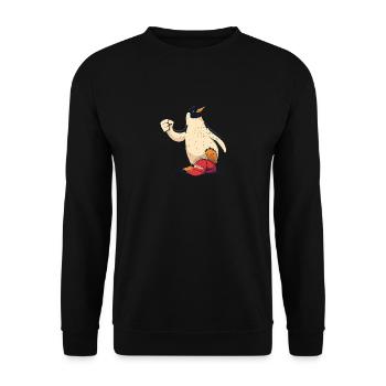 Resist Penguin Grunge Protest - Unisex Pullover - Schwarz - Vorne - Alina (178cm) & Michal (187cm)