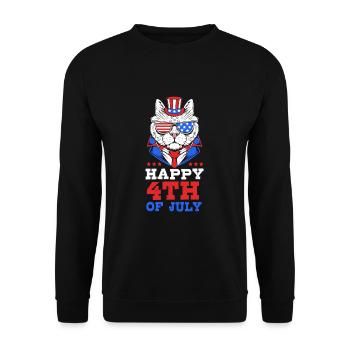 Vierter Juli Nationalfarben Nationalfeiertag USA - Unisex Pullover - Schwarz - Vorne - Alina (178cm) & Michal (187cm)