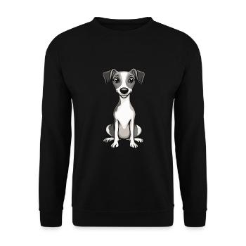 Whippet Hund Niedlich - Unisex Pullover - Schwarz - Vorne - Alina (178cm) & Michal (187cm)