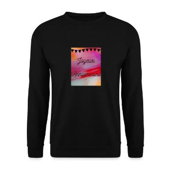 GEBURTSTAG, ALLES GUTE ZUM GEBURTSTAG, ALLES GUTE ZUM GEBURTSTAG - Unisex Pullover - Schwarz - Vorne - Alina (178cm) & Michal (187cm)