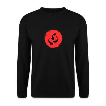 Japanische Schriftzeichen Kunst - ApriNoeScor - Unisex Pullover - Schwarz - Vorne - Alina (178cm) & Michal (187cm)
