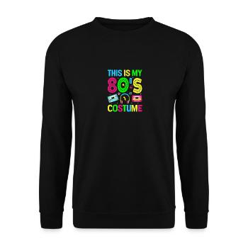 This is my 80s Costume - Retro Party - Unisex Sweatshirt - black - Front - Alina (178cm) & Michal (187cm)