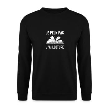 Je peux pas j'ai lecture - Sweat-shirt Unisexe - noir - Devant - Alina (178cm) & Michal (187cm)
