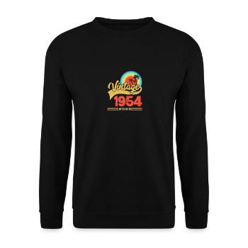 Motorcycle Year 1954 Biker 70 Years Anniversary - Unisex Sweatshirt - black - Front - Alina (178cm) & Michal (187cm)